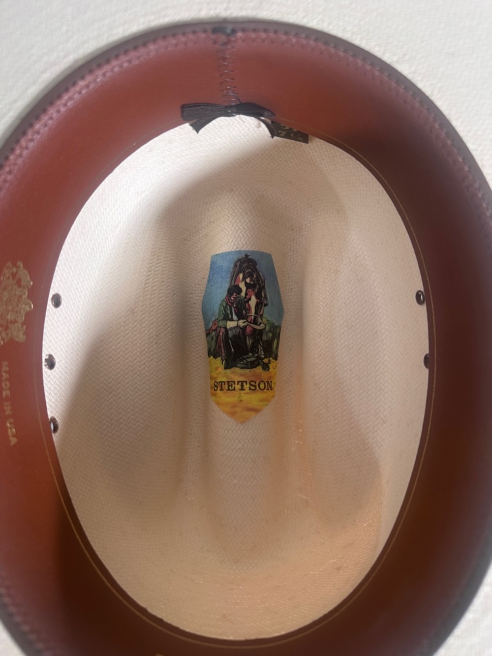Stetson Ocala 8X Straw Cowboy Hat Western USA 57 (7 1/8) - Picture 7 of 8